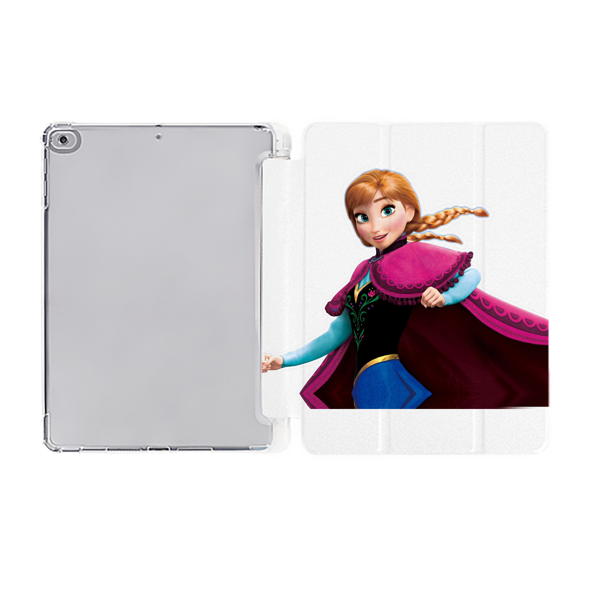 （画像用） アナと雪の女王 アンナ エルサ Frozen Anna Elsa IPad ケース ペン収納付き 三つ折りスタンド PUレザー×シリコン 対応機種9.5/10.5/10.9インチ